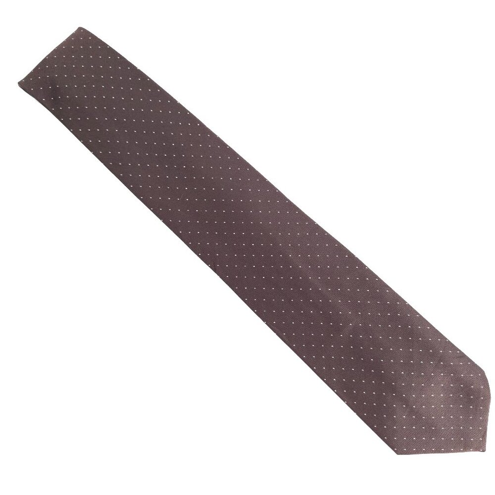 Austin Manor Men Necktie Pin Dots Color Brown Cream Size 58x3 - NWOT